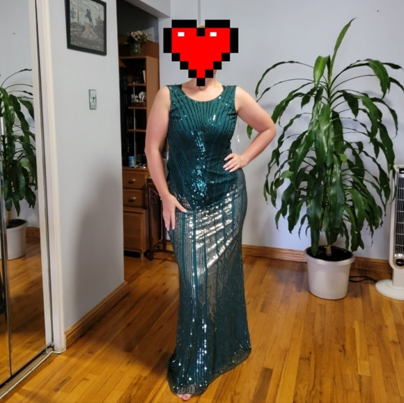 LUSH BY JASZ COUTURE Green Gown Evening Pageant Dress sz 12 - Picture 11 of 13